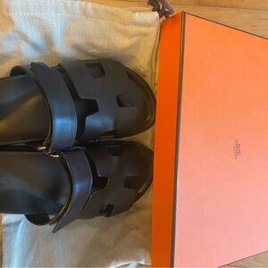 Hermes Black Sandals
